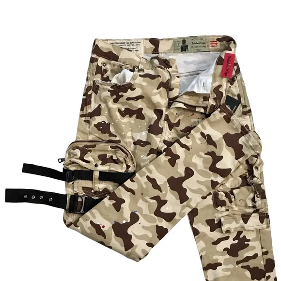 Industrial Indigo NWT Camouflage Cargo Skinny Jeans Men 32 x 32 - Picture 4 of 13